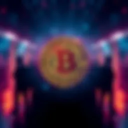 A visual representation of Bitcoin symbols with shadowy figures symbolizing government agencies.