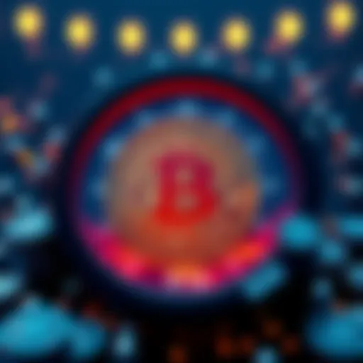 A digital clock displaying Bitcoin value reaching a million dollars, with symbols of cryptocurrency around it