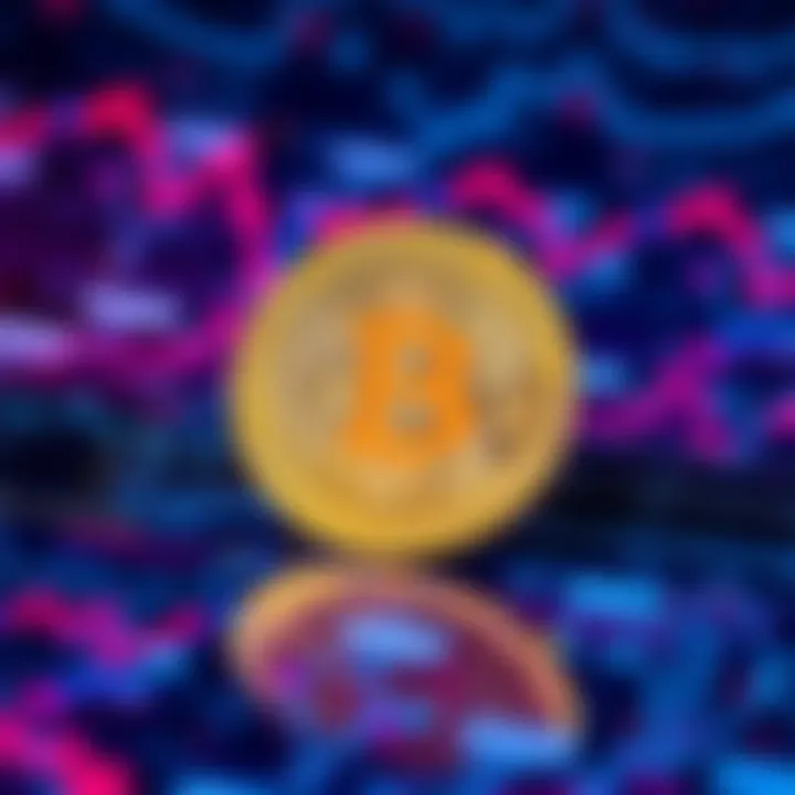 A Bitcoin coin is displayed on a digital background, highlighting the concept of cryptocurrency's perceived value.