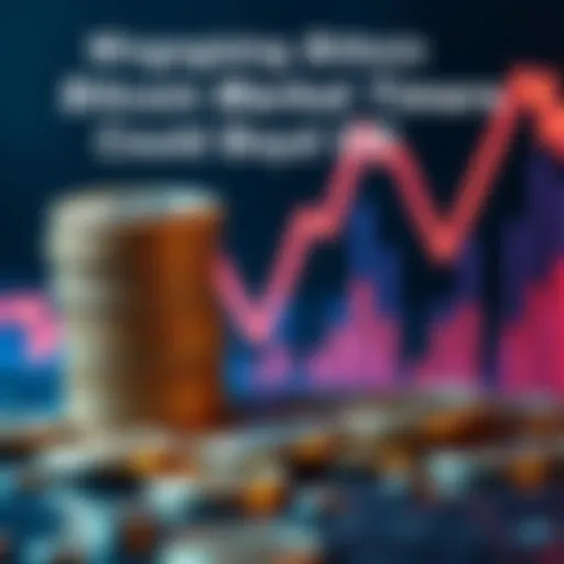 A stack of Bitcoin coins next to a chart showing an upward trend, symbolizing long-term investment growth