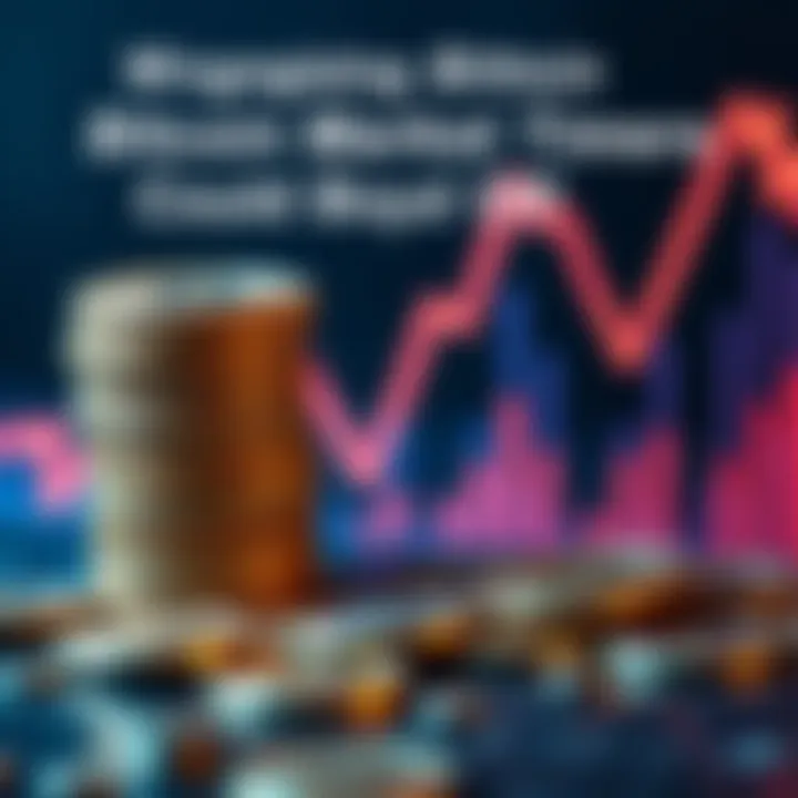 A stack of Bitcoin coins next to a chart showing an upward trend, symbolizing long-term investment growth