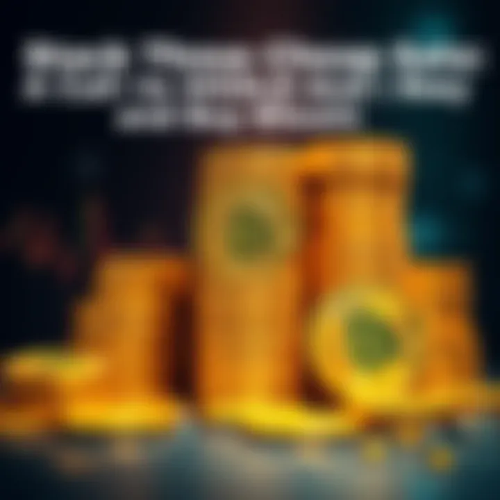 A tower of golden Bitcoin coins representing wealth accumulation and investment strategy