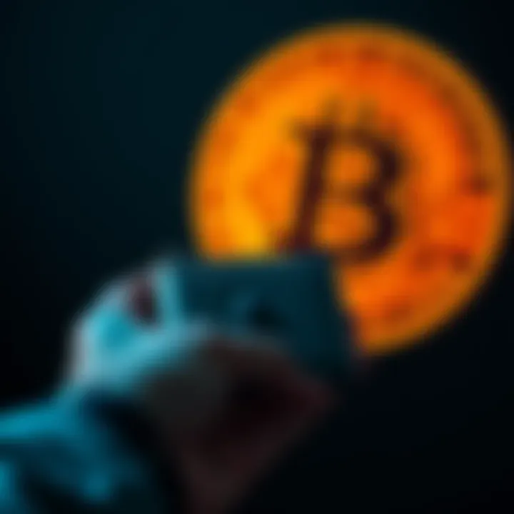 Bitcoin Cold Wallet A person holding a cold wallet device with a Bitcoin logo in the background, symbolizing secure Bitcoin storage.