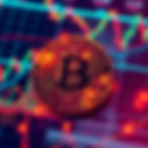 A visual representation of Bitcoin symbol surrounded by financial charts and graphs, indicating market trends and investment opportunities.