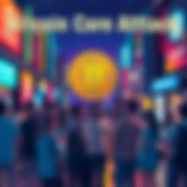 People discussing Bitcoin Core DoS attack in a bustling Florianópolis setting