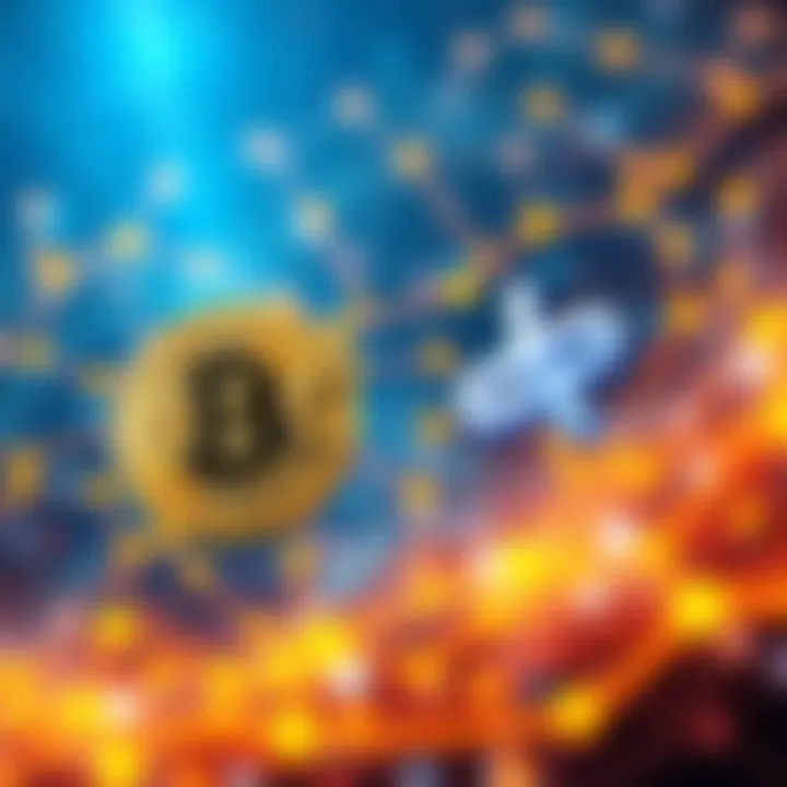 An illustration showing Bitcoin Core and Knots logos with a digital network background. The image highlights the two main Bitcoin implementations.
