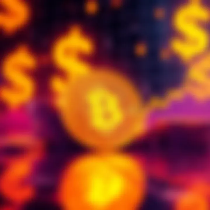 Illustration showing Bitcoin coins and a graph indicating zero cost basis, symbolizing financial impact after selling, with dollar signs in the background.