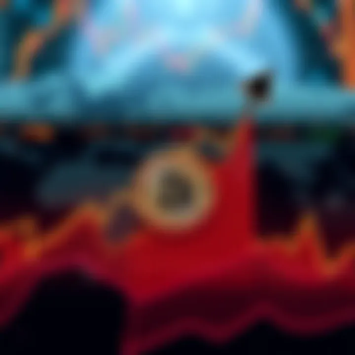 Chart showing an upward trend in Bitcoin and crypto stock prices with a background of a world map and news headlines about Iran peace talks