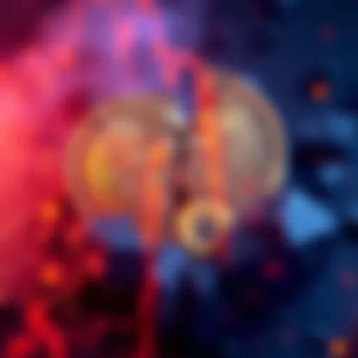 A dramatic graphic showing a broken Bitcoin symbol with dark colors representing the collapse of the cryptocurrency market