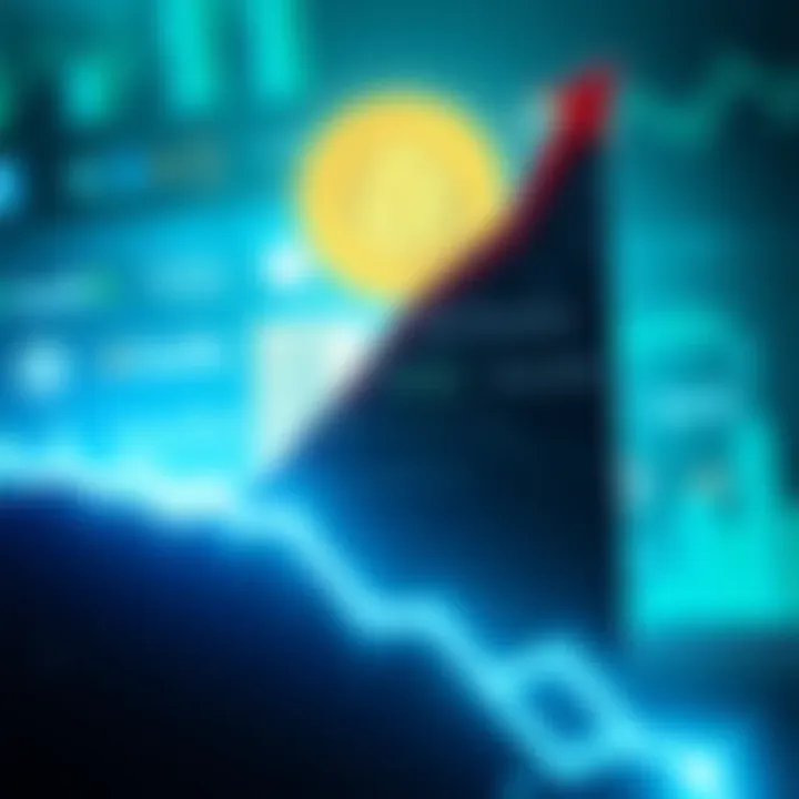 An upward graph showing the increase in institutional demand for Bitcoin, with symbols of major financial institutions in the background.