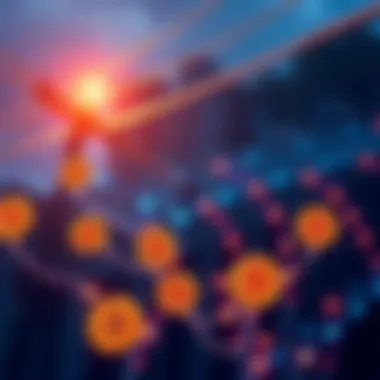 A visual representation of Bitcoin icons connected by power lines and Wi-Fi signals, showing dependency on electricity and internet