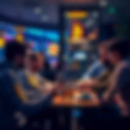 People discussing Bitcoin questions in a casual setting with laptops and coffee