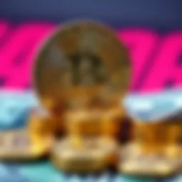 A visual comparison showing a dollar bill alongside a stack of Bitcoins, symbolizing the past value of cryptocurrency.