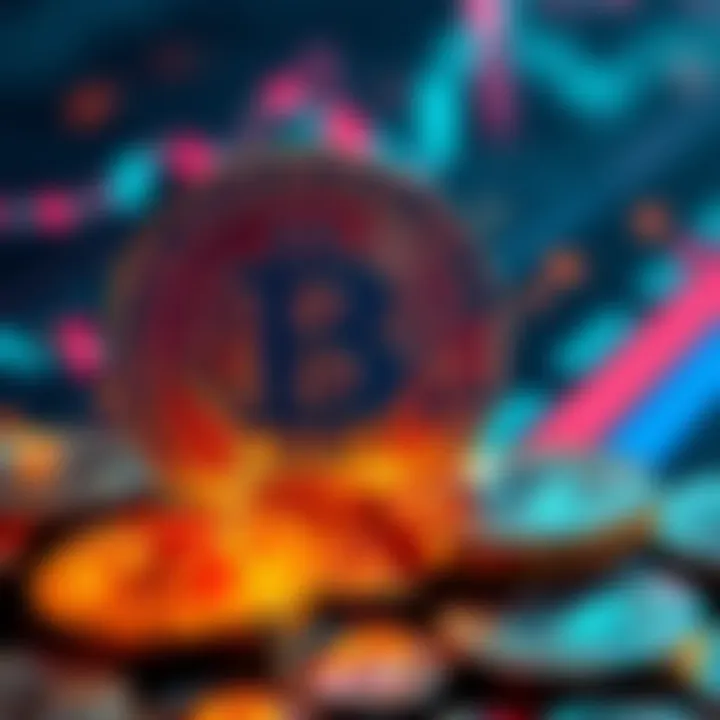 A visual of Bitcoin and dollar symbols representing the relationship between cryptocurrency and traditional finance