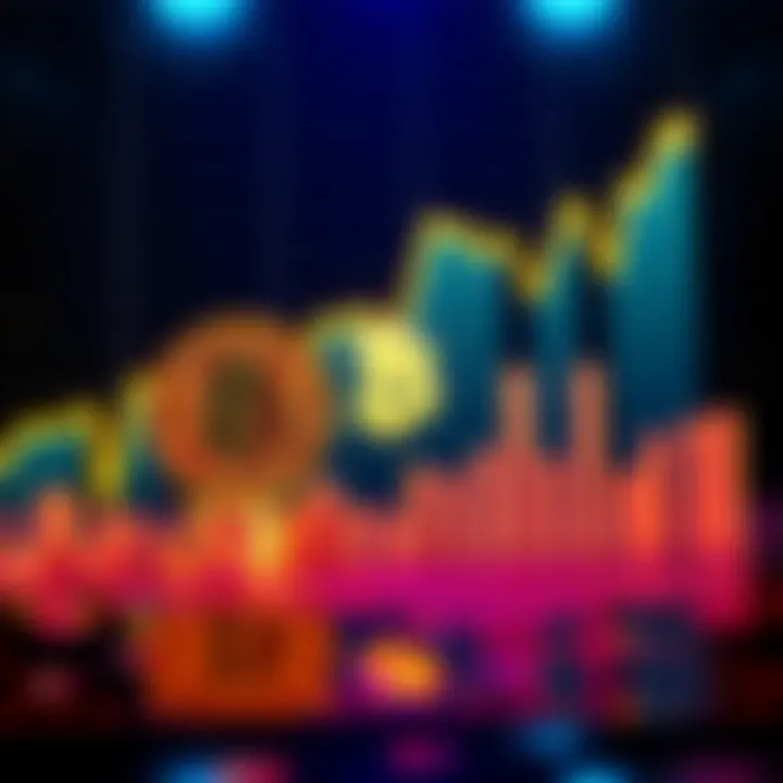 A chart showing Bitcoin's market dominance in comparison to other cryptocurrencies, with upward and downward trends represented.