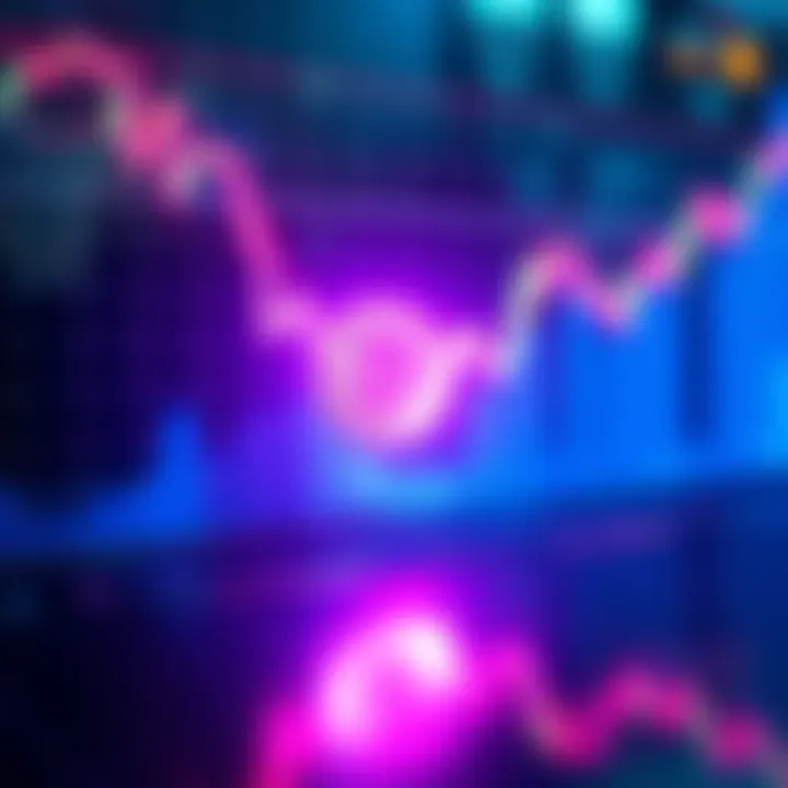 Bitcoin Chart with Downward Trend A Bitcoin price chart showing a downward trend with bearish indicators and selling pressure