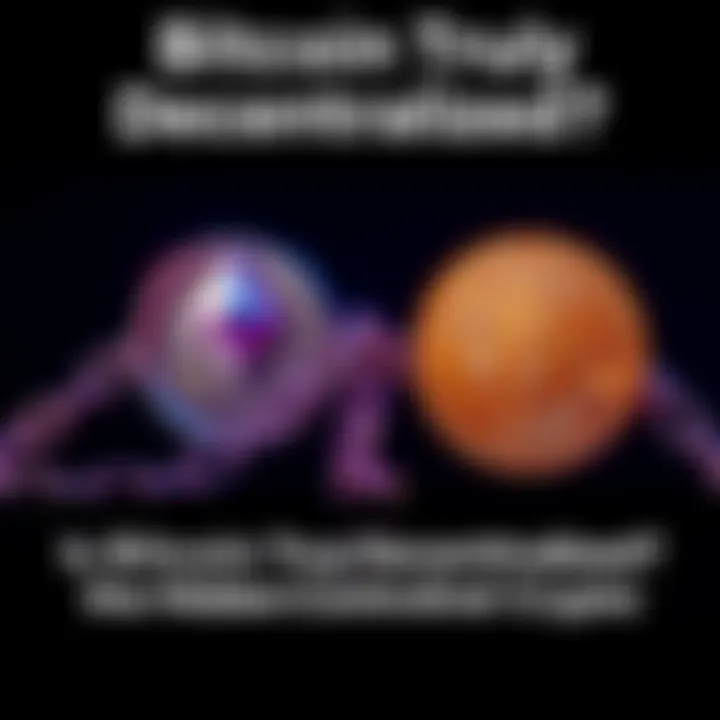 Visual representation of Bitcoin and Ethereum logos interconnected by chains, symbolizing control and influence in cryptocurrency, against a dark background