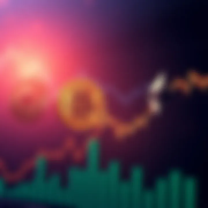 A graph showing the rising prices of Bitcoin and Ethereum, with declining altcoin trends in the background.