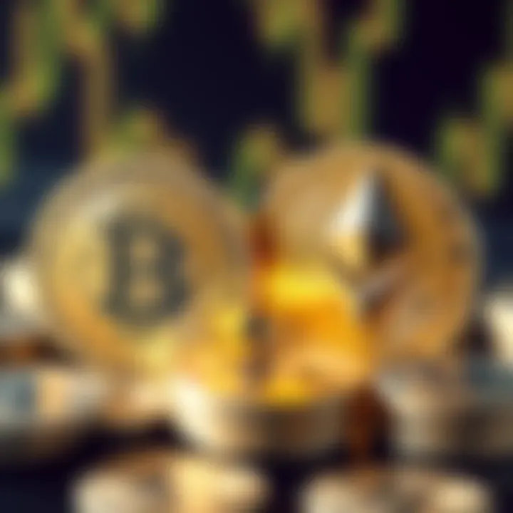 Bitcoin and Ethereum symbols representing cryptocurrency stability after interest rate decision