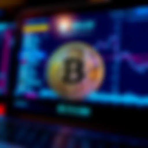 An illustration showing a Bitcoin symbol with a lock on a digital exchange screen, representing security concerns about keeping Bitcoin on platforms like Coinbase.