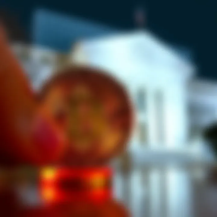 Bitcoin and Federal Reserve Discussion A graphic showing Bitcoin symbol and Federal Reserve emblem, representing the debate on cryptocurrency and fiscal policy.