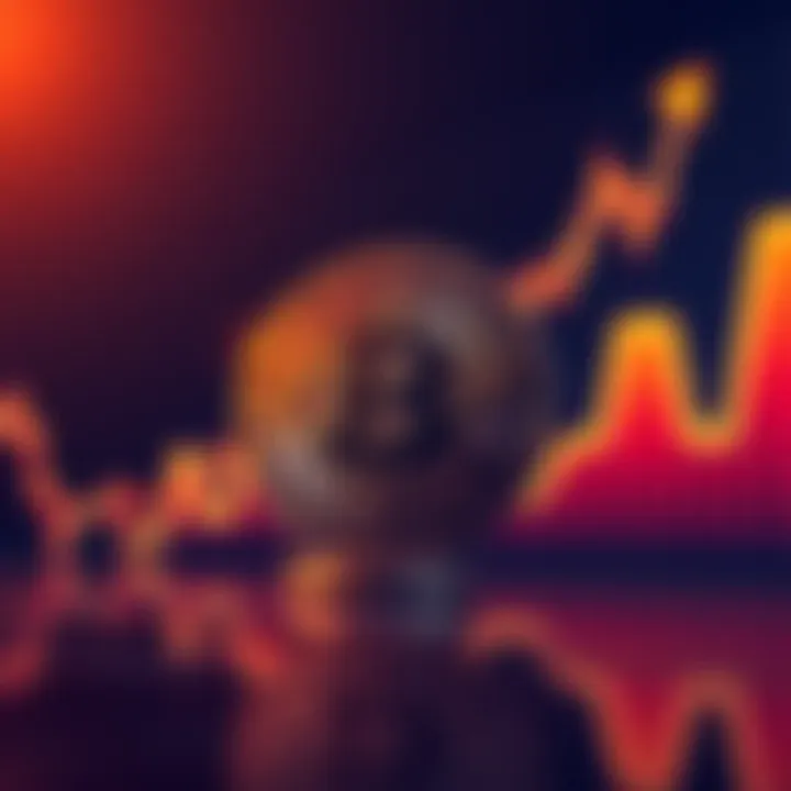 A Bitcoin symbol in front of a rising financial graph, illustrating its renewed popularity in the finance world.