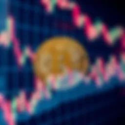 A Bitcoin symbol overlaid on a financial graph showing price changes, representing its role in finance.