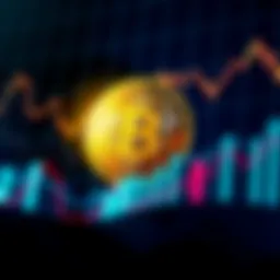 A Bitcoin symbol surrounded by rising financial graphs, representing economic empowerment and financial independence.
