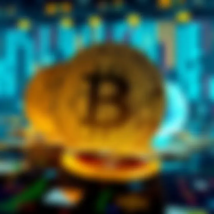 A graphic showing Bitcoin, Litecoin, and Dogecoin logos surrounded by a digital currency backdrop