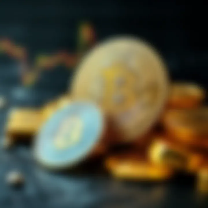 Bitcoin and Gold Comparison A visual representation showing Bitcoin alongside gold and silver coins, symbolizing their recent price surge and potential future trends.