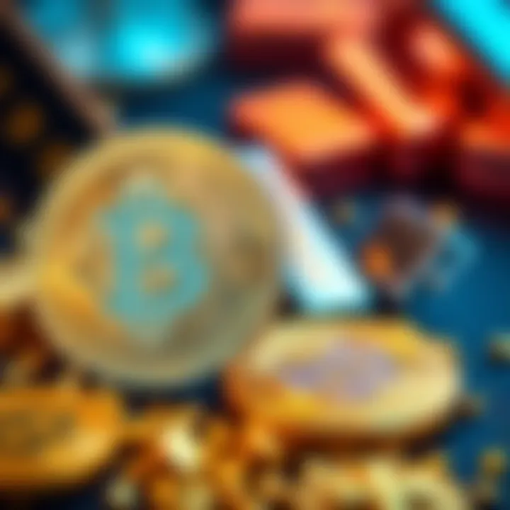 A visual showing Bitcoin and gold coins side by side, highlighting their value based on rarity and scarcity.