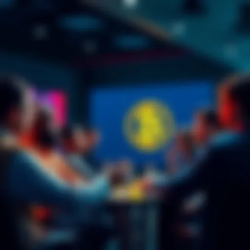 A group of people engaging in a discussion about Bitcoin, sharing ideas and insights in a forum setting.