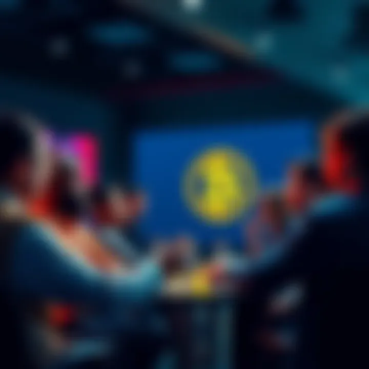 A group of people engaging in a discussion about Bitcoin, sharing ideas and insights in a forum setting.
