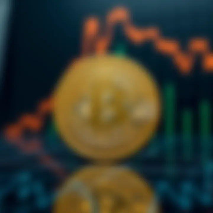 Bitcoin Coin with Graph A Bitcoin coin in front of a rising graph, symbolizing growth and future prospects