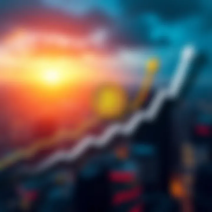 Bitcoin Growth by 2030 Graph showing Bitcoin price trends and predictions for 2030 with upward arrows and a futuristic city background