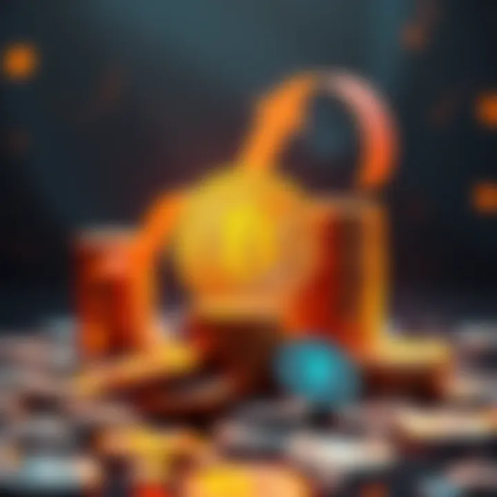 A visual representation of Bitcoin's rise, featuring coins and upward arrows symbolizing growth and innovation in finance.