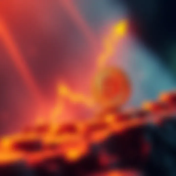 Graph showing potential increase in Bitcoin price with upward trend line and dollar signs