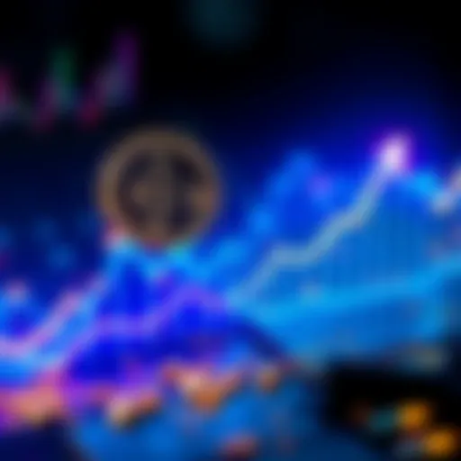 A graph showing Bitcoin's potential growth with an upward trend, symbolizing Cardano's founder's prediction of doubling in value by mid-2026.