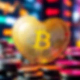 Bitcoin Heart A heart symbol made of Bitcoin coins, representing strong commitment to investing in Bitcoin during market struggles.