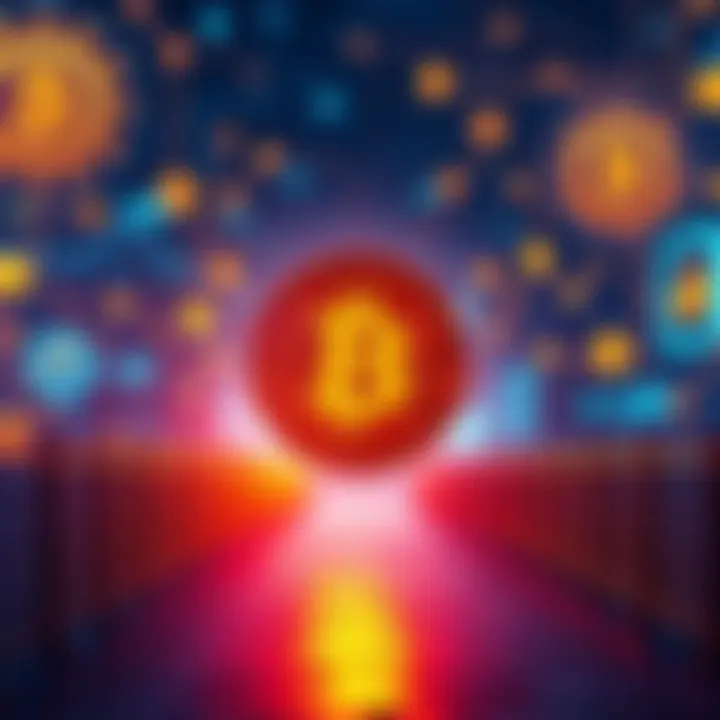 Bitcoin hindering progress A visual representation of Bitcoin symbol blocking a pathway, with icons of AI and technology in the background, signifying halted progress.