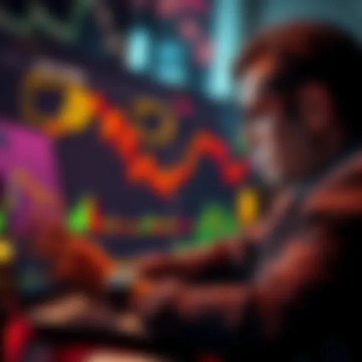 A person looking at Bitcoin charts on a laptop screen, symbolizing a hands-off investment approach with a relaxed expression.