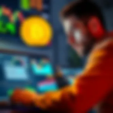 A person looking at Bitcoin market charts on a laptop, reflecting on price changes and market volatility, with a thoughtful expression.