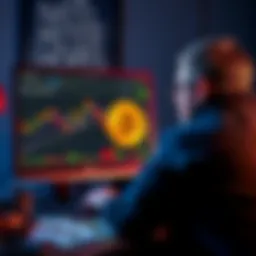 A dedicated Bitcoin holder looks at a computer screen displaying Bitcoin charts, surrounded by notes and coins, symbolizing 12 years of investment resilience.