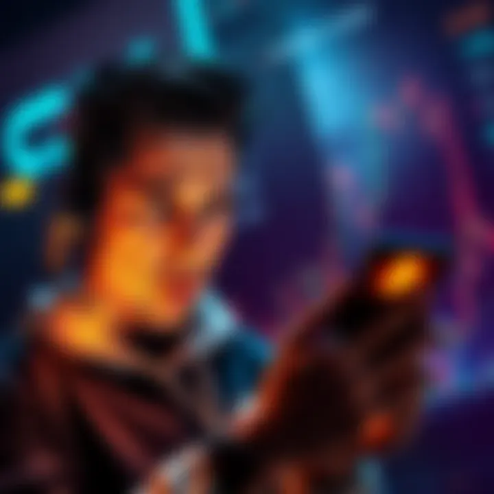 Bitcoin holder thinking about selling A person looking worried while checking Bitcoin prices on a smartphone, symbolizing market uncertainty.