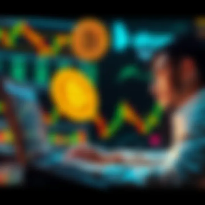 Bitcoin Holding vs Trading A person analyzing Bitcoin charts on a laptop while contemplating holding or trading cryptocurrency, showing considerations of investment strategies.