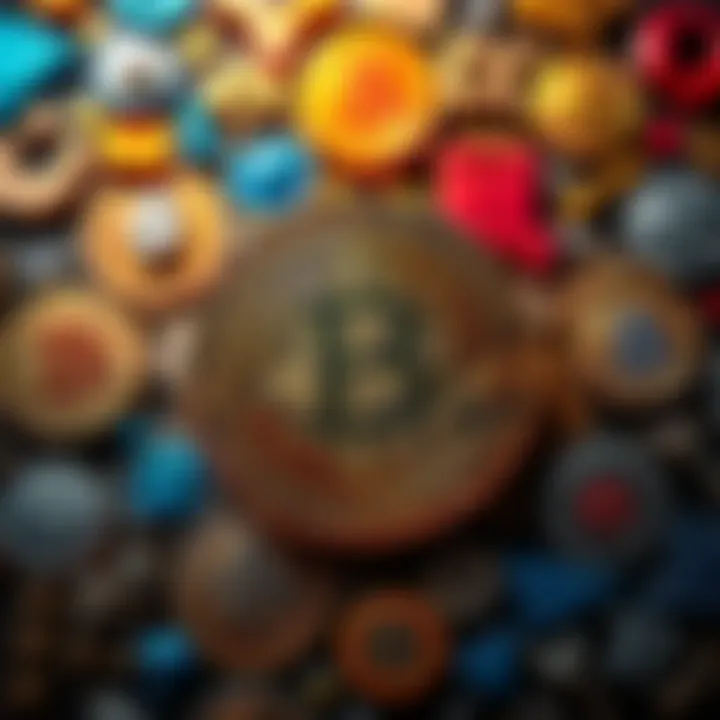 A collage of symbols representing Bitcoin's key improvement proposals, showcasing aspects like security, scalability, and user experience.