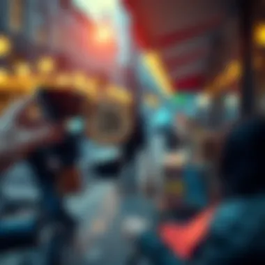 A person paying for coffee with Bitcoin on their phone, showing the growing trend of using cryptocurrency for daily purchases.