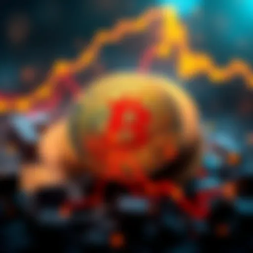 Bitcoin Insights Concept A visual representation of Bitcoin's layered concepts with a digital currency symbol in focus and abstract layers around it.