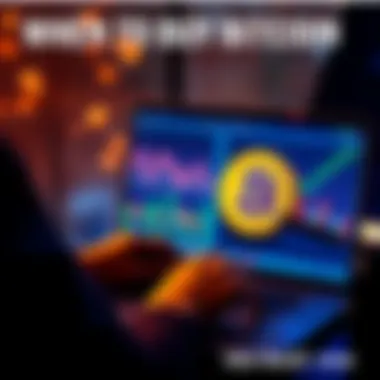 A person analyzing Bitcoin trends on a laptop with graphs and charts visible.