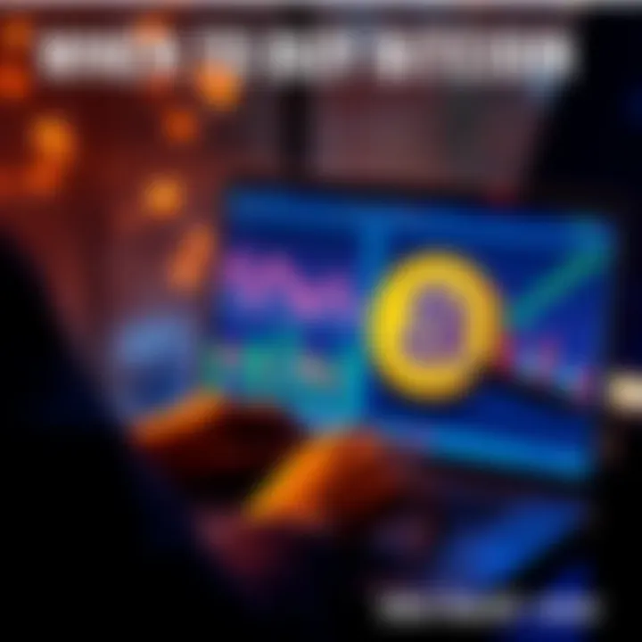 A person analyzing Bitcoin trends on a laptop with graphs and charts visible.
